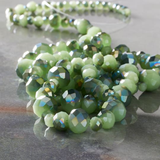12 Packs: 4 ct. (48 total) Mint Faceted Glass Round Beads by Bead Landing™